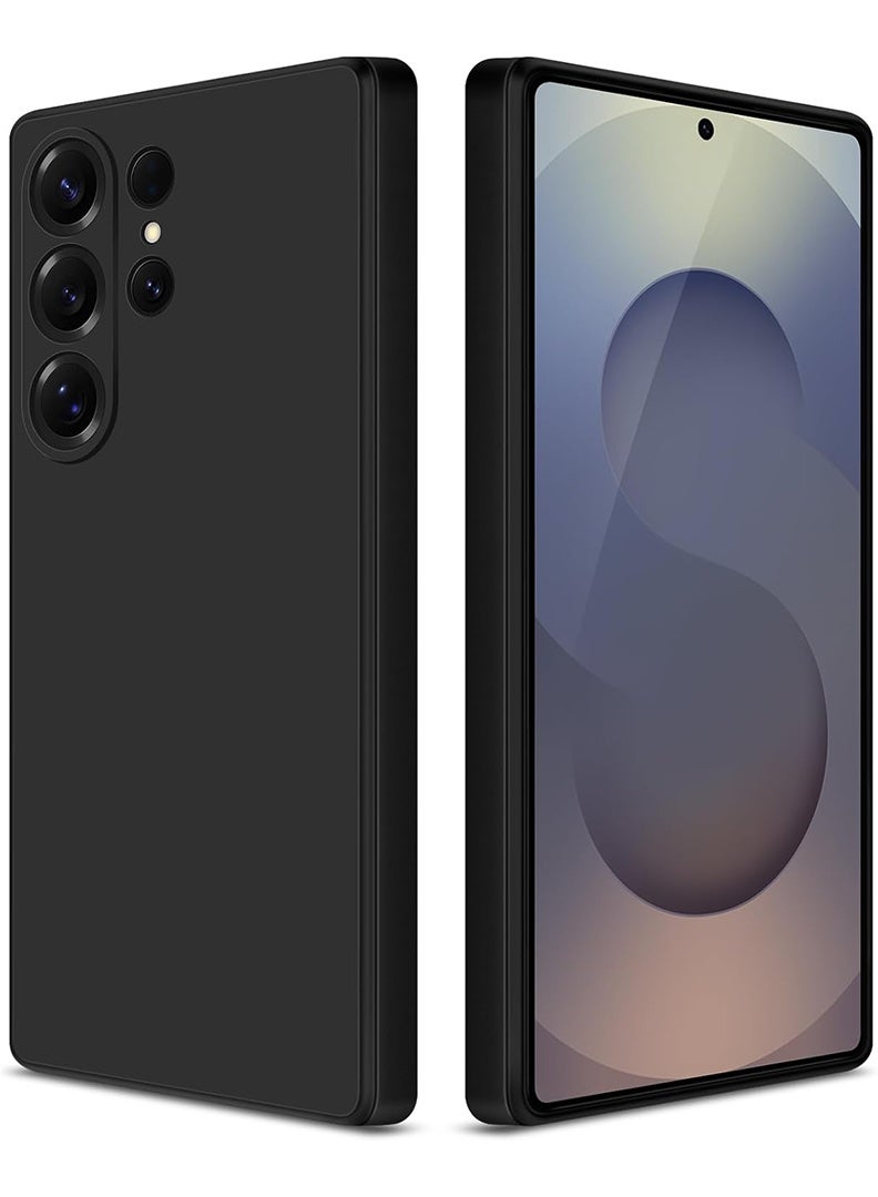 Case Up Compatible with Samsung Galaxy S25 Ultra 6.9 Inch Case, Soft & Premium Liquid Silicone [Anti-Scratch Microfiber Lining] Shockproof Protective Slim Phone Cover for S25 Ultra 2025, Black - Image 1