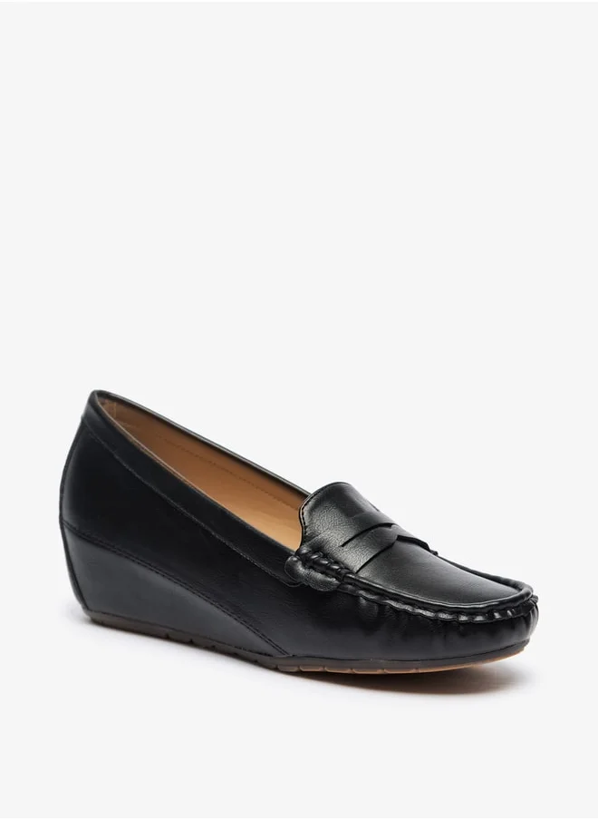 فلورا بيلا من شو إكسبرس Solid Slip-On Loafers with Wedge Heels
