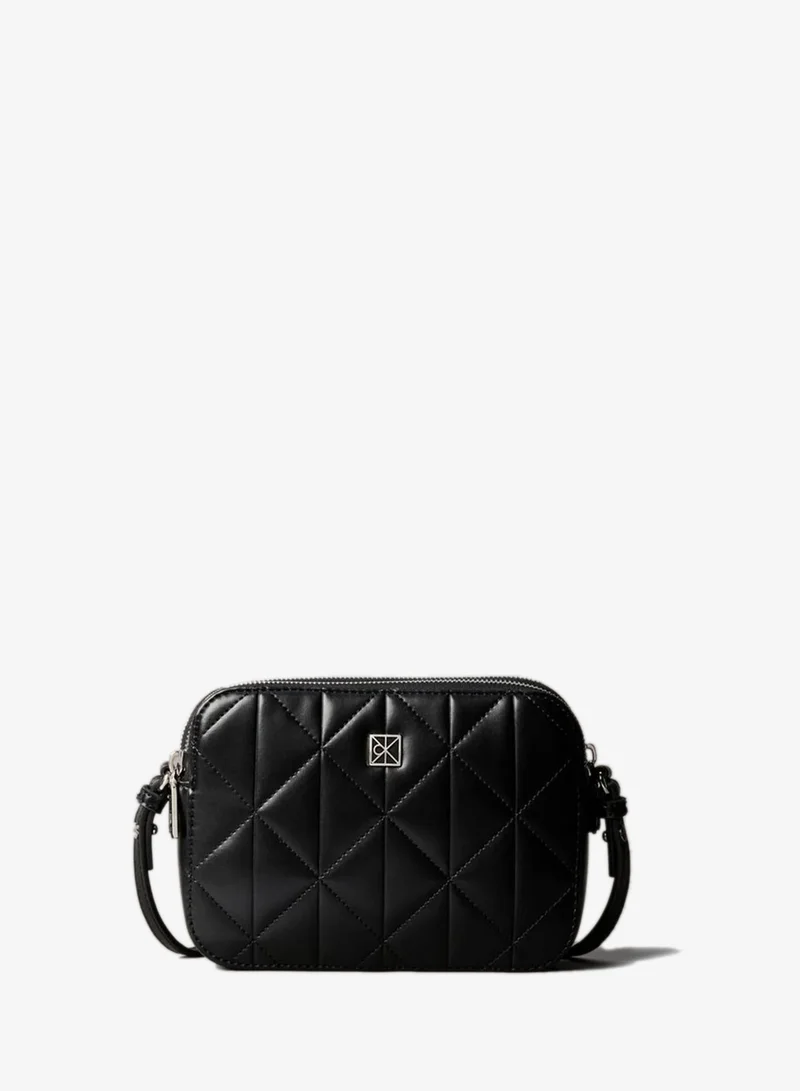 Quilted Emblem Logo Double Zip Camera Bag