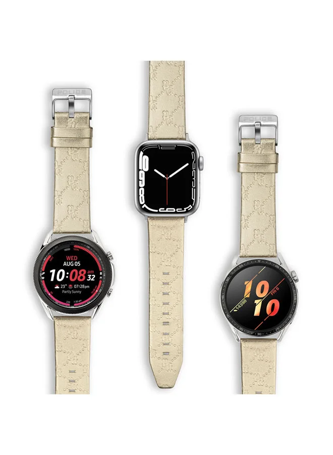 POLICE Universal Replacement Leather Strap For Men And Women, Compatible With Apple Watch Series 3-9, SE (38-40-41),Samsung, Huawei Or Quartz Watch With Lug Width Of 20mm