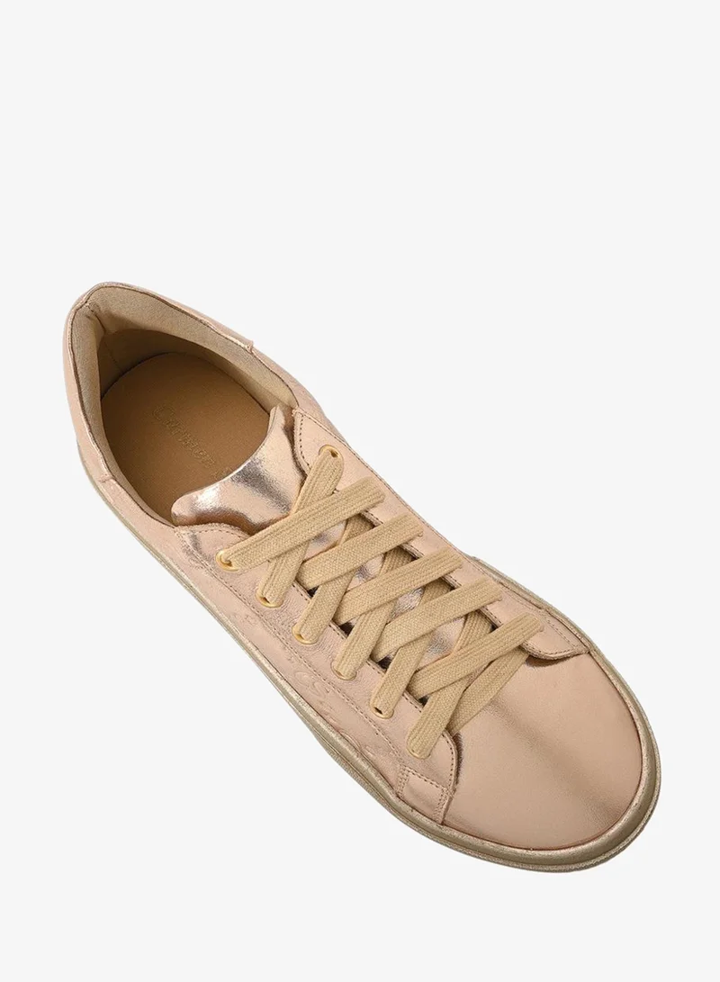 Carmen Steffens  Golden Metallic Gold Sneakers for Women | Best Price UAE