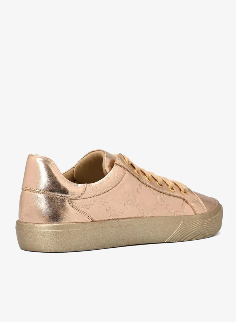 Carmen Steffens  Golden Metallic Gold Sneakers for Women | Best Price UAE