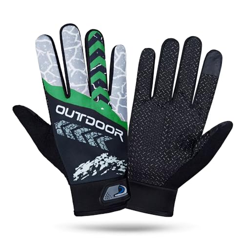 SEFLICA® Cycling Gloves | Non-Slip Sun Protection Gloves for Men & Women | Warm, High-Temperature Resistant Gloves for Mountain Biking, Motorcycle Riding, Cricket, Tennis & Outdoor Sports (Green) - Image 1