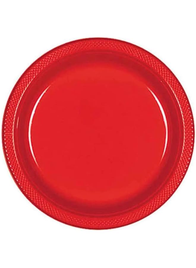 أمسكان صحون بلاستيك احمر 7 في 20 قطعة - Image 1