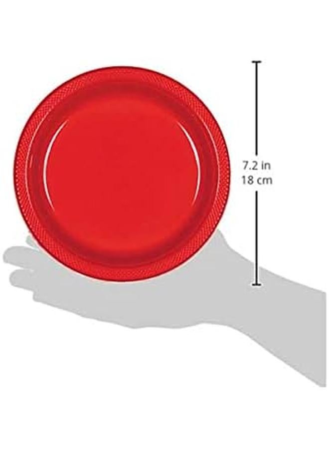 أمسكان صحون بلاستيك احمر 7 في 20 قطعة - Image 2