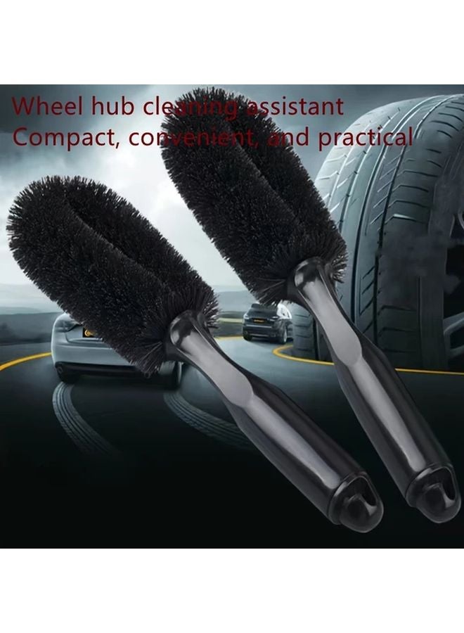 Black Car Wheel Brush Tire Rim Cleaning Tool Multifunctional Car Wash Brush - Image 1