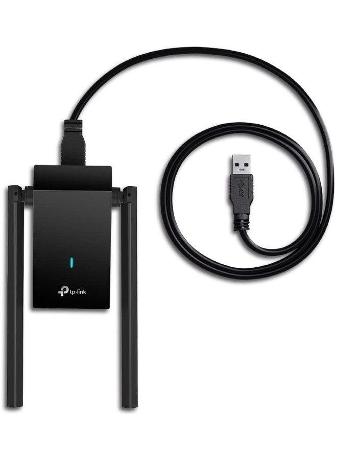 TP-LINK AX1800 Wi-Fi 6 Dual Antennas High Gain Wireless USB 3.0 Adapter, Dual-Band, Auto Driver, MU-MIMO, Low- Latency, 1-Meter Cable, Supports Windows 10/11, Highly Secure WPA3 (Archer TX20U Plus) Black - Image 3