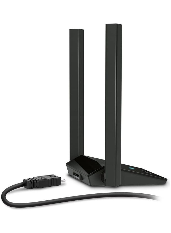TP-LINK AX1800 Wi-Fi 6 Dual Antennas High Gain Wireless USB 3.0 Adapter, Dual-Band, Auto Driver, MU-MIMO, Low- Latency, 1-Meter Cable, Supports Windows 10/11, Highly Secure WPA3 (Archer TX20U Plus) Black - Image 2