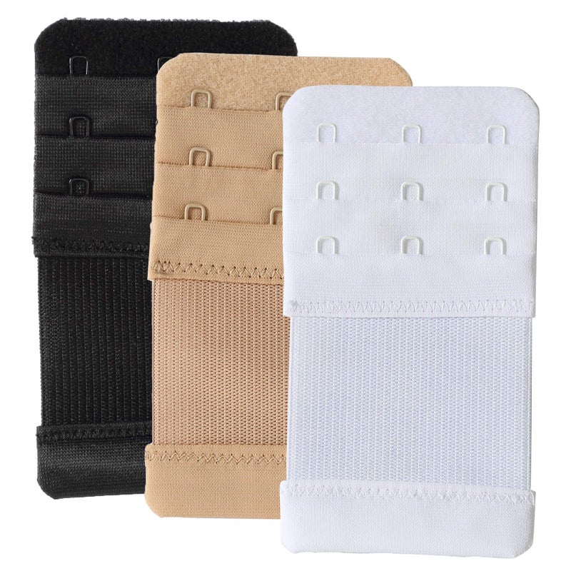 Magicmode Womens Soft Bra Extenders 3 Hooks 34 inch Elastic Bra Band Extension 3pcsPack