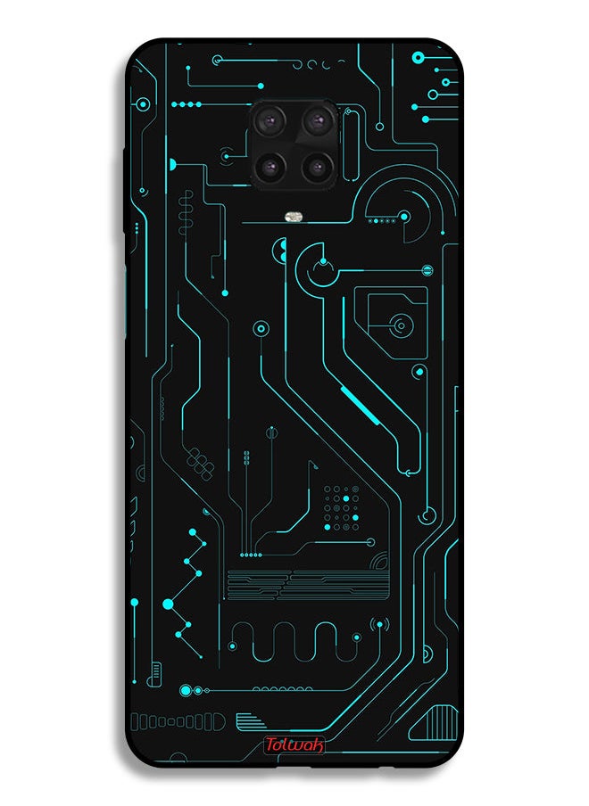 Tolwak جراب حماية لهاتف Xiaomi Redmi Note 9 Pro دوائر فنية رقمية بسيطة شاشات متعددة  - Image 2