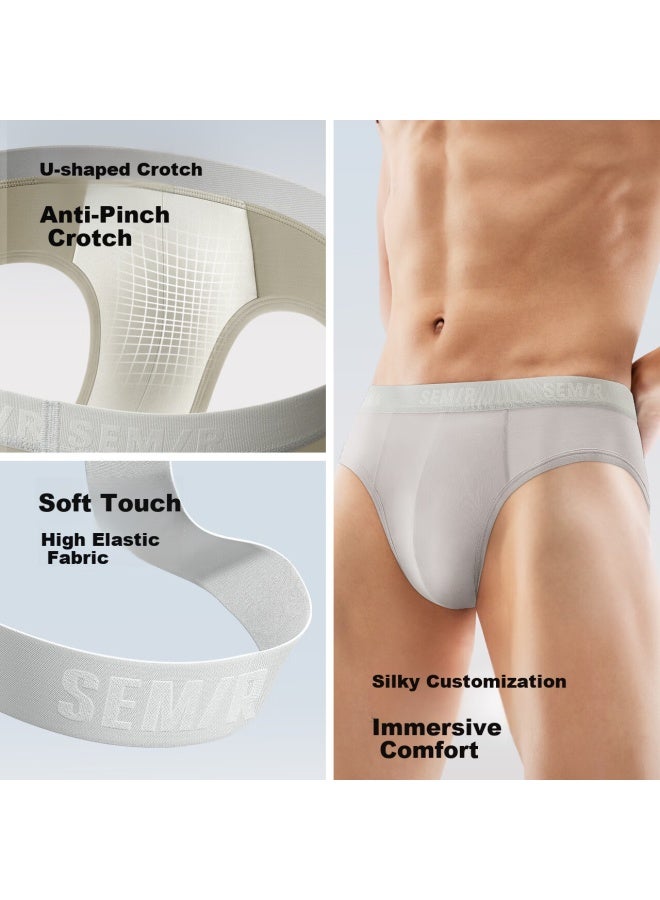 Semir Men's Underwear 3-pack, Soft Antibacterial Modal Cotton Blend Boxer Briefs, Size 2XL - Image 3