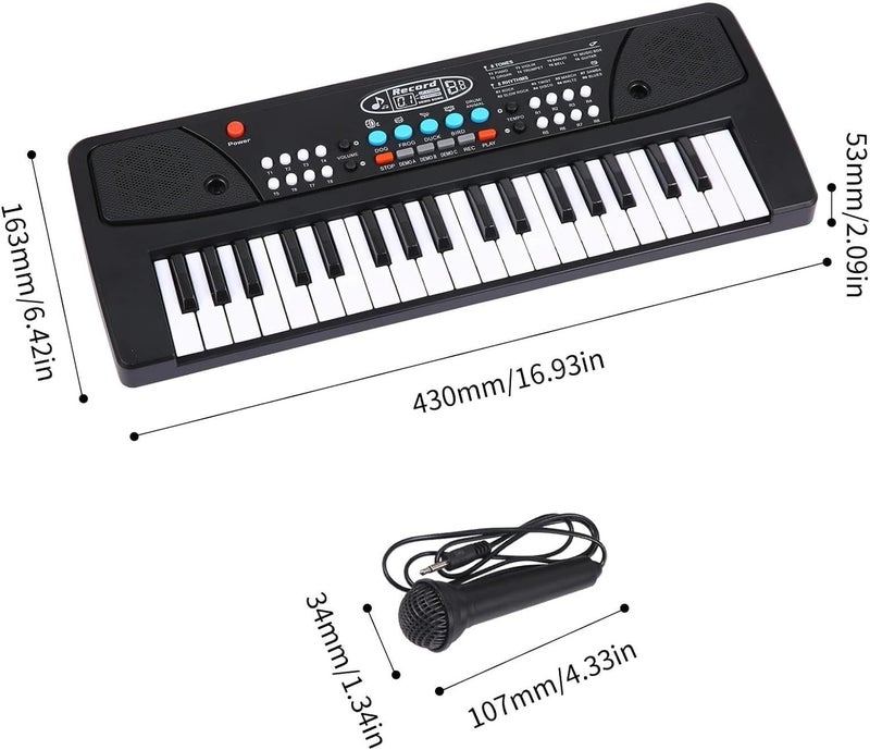 Storio Kids Piano Keyboard with Mic | 37 Keys, 8 Rhythms, 8 Tones & 6 Demo Songs | Electronic Musical Toy for Boys & Girls Age 2-5 | Educational & Recording Keyboard for Beginners - Image 3