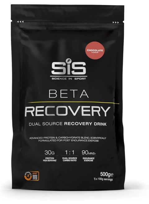 BETA Recovery Dual Source Recovery Drink, ADVANCE PROTEIN AND CARBOHYDRATE BLEND, SCIENTIFICALLY FORMULATED FOR POST ENDURANCE EXERCISE, 1:1 DUAL SOURCE 90 MINS ENDURANCE EXERCISE | Chocolate Flavour, 30g Protein per Serving, 500g