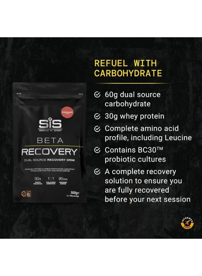 SIS BETA Recovery Dual Source Recovery Drink, ADVANCE PROTEIN AND CARBOHYDRATE BLEND, SCIENTIFICALLY FORMULATED FOR POST ENDURANCE EXERCISE, 1:1 DUAL SOURCE 90 MINS ENDURANCE EXERCISE | Chocolate Flavour, 30g Protein per Serving, 500g  - Image 3