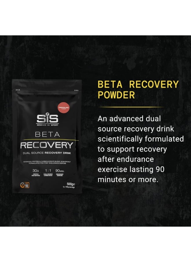 SIS BETA Recovery Dual Source Recovery Drink, ADVANCE PROTEIN AND CARBOHYDRATE BLEND, SCIENTIFICALLY FORMULATED FOR POST ENDURANCE EXERCISE, 1:1 DUAL SOURCE 90 MINS ENDURANCE EXERCISE | Chocolate Flavour, 30g Protein per Serving, 500g  - Image 2
