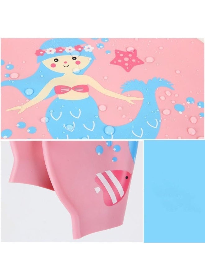 يويو بونيه سباحة أطفال سيليكون بتصميم حورية البحر – لون وردي - Image 3