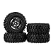 Mxfans 12mm Hex Black Plastic Wheel Rims with Screws Rubber Tyres Tires for RC 110 Racing Rock Crawler Car Pack of 4 - Image 3
