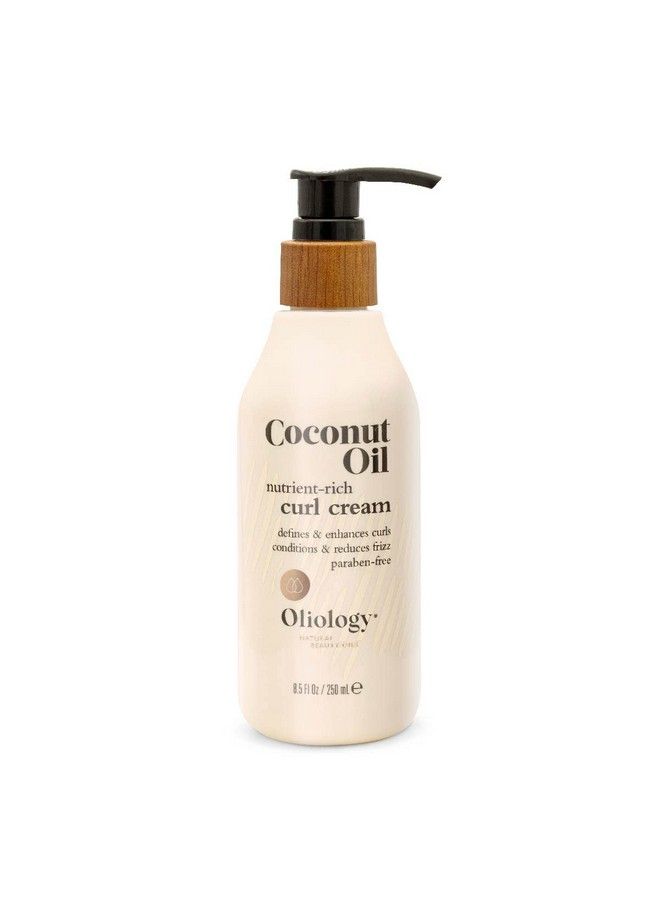Oliology Coconut Oil Curl Cream Defines & Enhances Curls & Waves | Botanically Infused | Conditions & Reduces Frizz | Made In Usa Cruelty Free & Paraben Free (8.5Oz) - Image 1