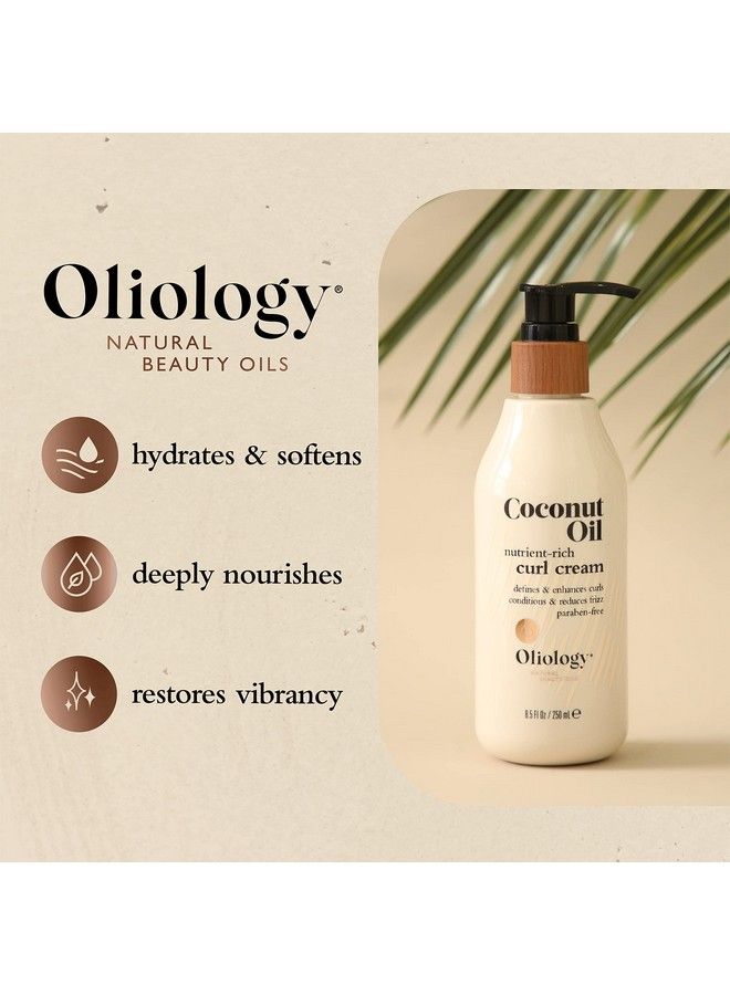 Oliology Coconut Oil Curl Cream Defines & Enhances Curls & Waves | Botanically Infused | Conditions & Reduces Frizz | Made In Usa Cruelty Free & Paraben Free (8.5Oz) - Image 4
