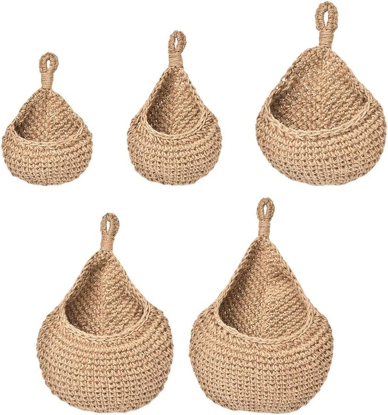 Wall Mounted Cotton Linen Storage Basket 28x37cm for Kitchen Bathroom Organization - Image 5