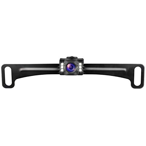 GLK Car Backup Camera HD Rear View Camera License Plate Backup Camera with Wide View Angle 6 LED Night Vision Waterproof Front & Back up Camera, Guide Line On/Off - Image 1