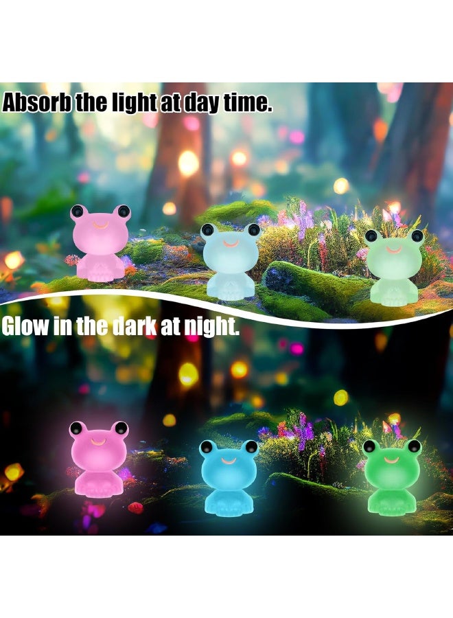 40 Pcs Luminous Tiny Resin Frogs, 8 Colors, Mini Frog Glow in The Dark, Frog Miniature Ornaments for Miniature Decoration, Garden Aquarium Potted, Garden Dollhouse, Cake Decoration, DIY Slime Kit, Craft Charms Party Toys - Image 3