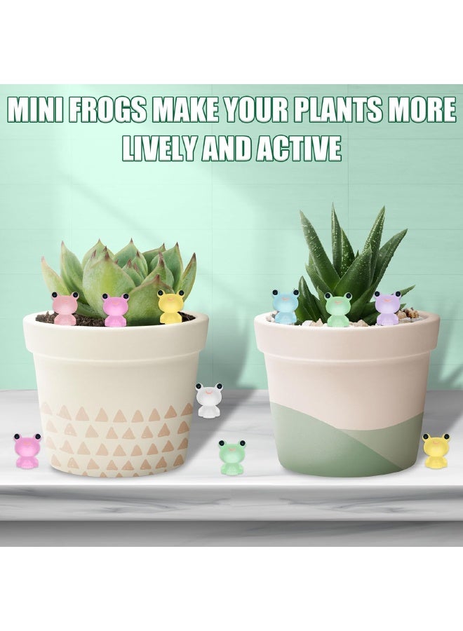 40 Pcs Luminous Tiny Resin Frogs, 8 Colors, Mini Frog Glow in The Dark, Frog Miniature Ornaments for Miniature Decoration, Garden Aquarium Potted, Garden Dollhouse, Cake Decoration, DIY Slime Kit, Craft Charms Party Toys - Image 4