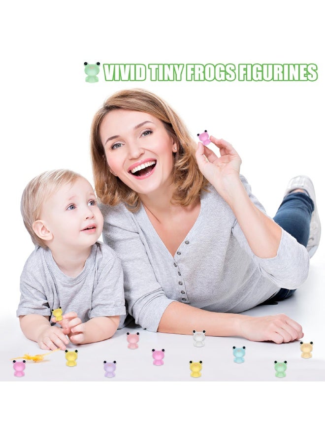 40 Pcs Luminous Tiny Resin Frogs, 8 Colors, Mini Frog Glow in The Dark, Frog Miniature Ornaments for Miniature Decoration, Garden Aquarium Potted, Garden Dollhouse, Cake Decoration, DIY Slime Kit, Craft Charms Party Toys - Image 5