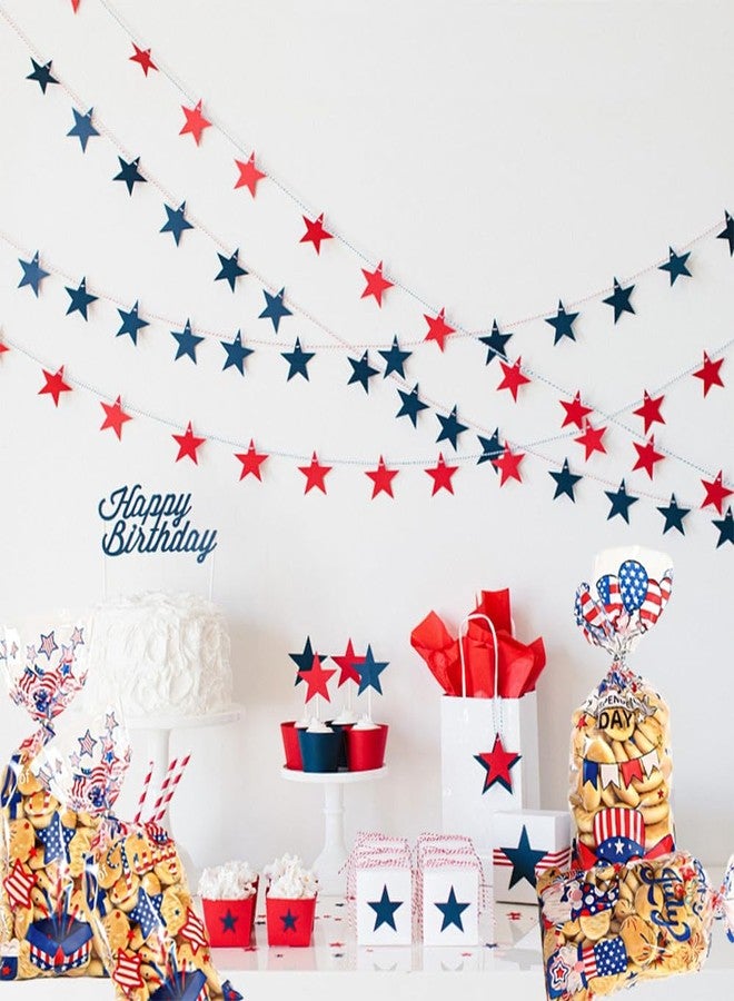 Yowget 105 PCS Patriotic 4th of July Treat Bags,Cellophane Gift Bags for Snacks with 100 Twist Ties for Snacks, Popcorn, Cookies – Independence Day Party Favor Supplies - Image 2