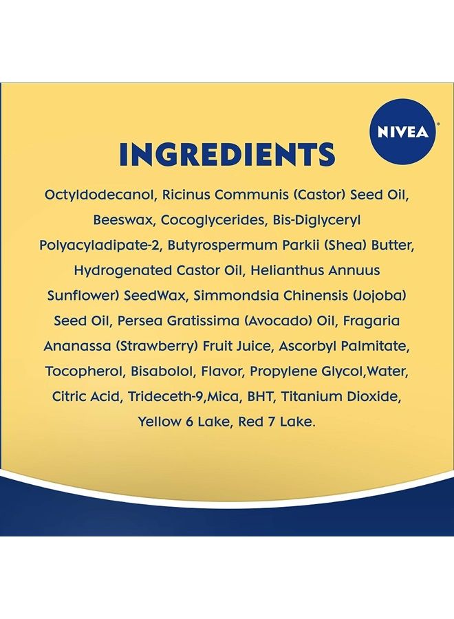 Nivea Strawberry Lip Care - Tinted Lip Balm for Beautiful, Soft Lips - Pack of 4 - Image 3