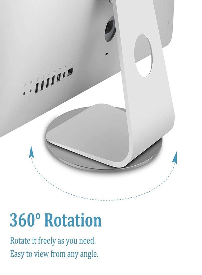 Yoqanr 360° Rotation Monitor Swivel Base, Silver Aluminum Alloy Computer Screen Monitor Turntable Stand Flat Panel TV Rotating Swivel Base Mat for iMac,Laptop,Potted Plants,Arts & Crafts and More - Image 3
