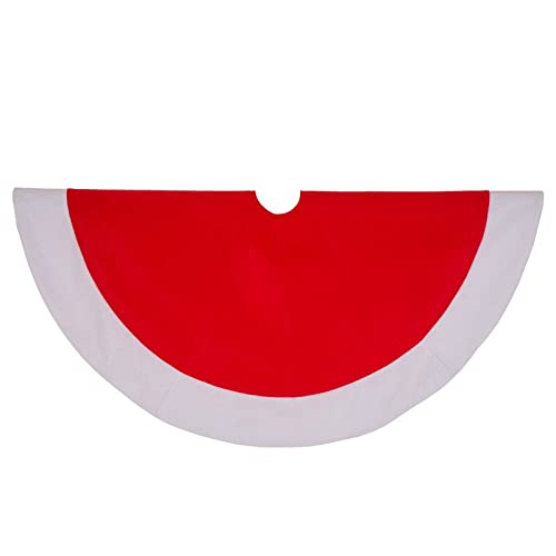 The Purple Tree Christmas Tree Skirt Pack of 1 Large 38 Inch Red n White Christmas Tree Skirt Premium Velvet Double Layered Tree Skirt for Christmas Decorations Xmas Holiday Decorations - Image 4