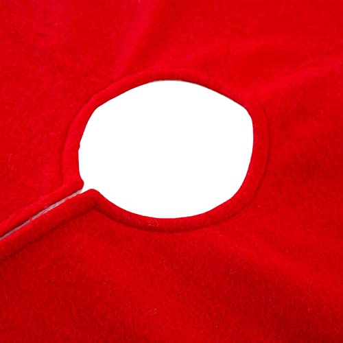 The Purple Tree Christmas Tree Skirt Pack of 1 Large 38 Inch Red n White Christmas Tree Skirt Premium Velvet Double Layered Tree Skirt for Christmas Decorations Xmas Holiday Decorations - Image 3