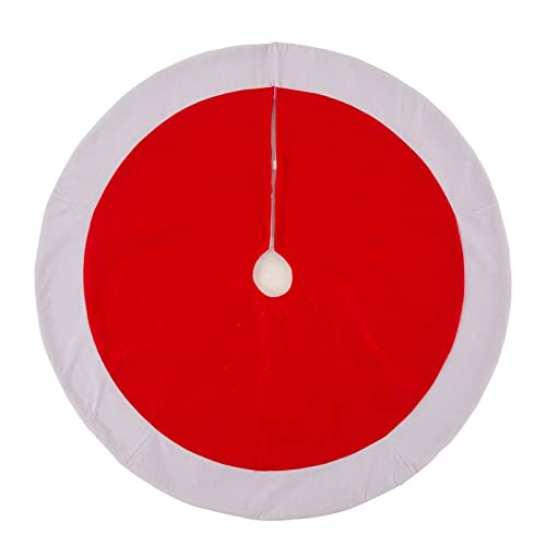 The Purple Tree Christmas Tree Skirt Pack of 1 Large 38 Inch Red n White Christmas Tree Skirt Premium Velvet Double Layered Tree Skirt for Christmas Decorations Xmas Holiday Decorations - Image 2