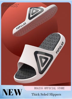roaiss Non Slip Slippers for Lovers in Summer Thick Soled Wearable Fashionable External Sandals High Elastic Soft Bathroom Slippers  - Image 1