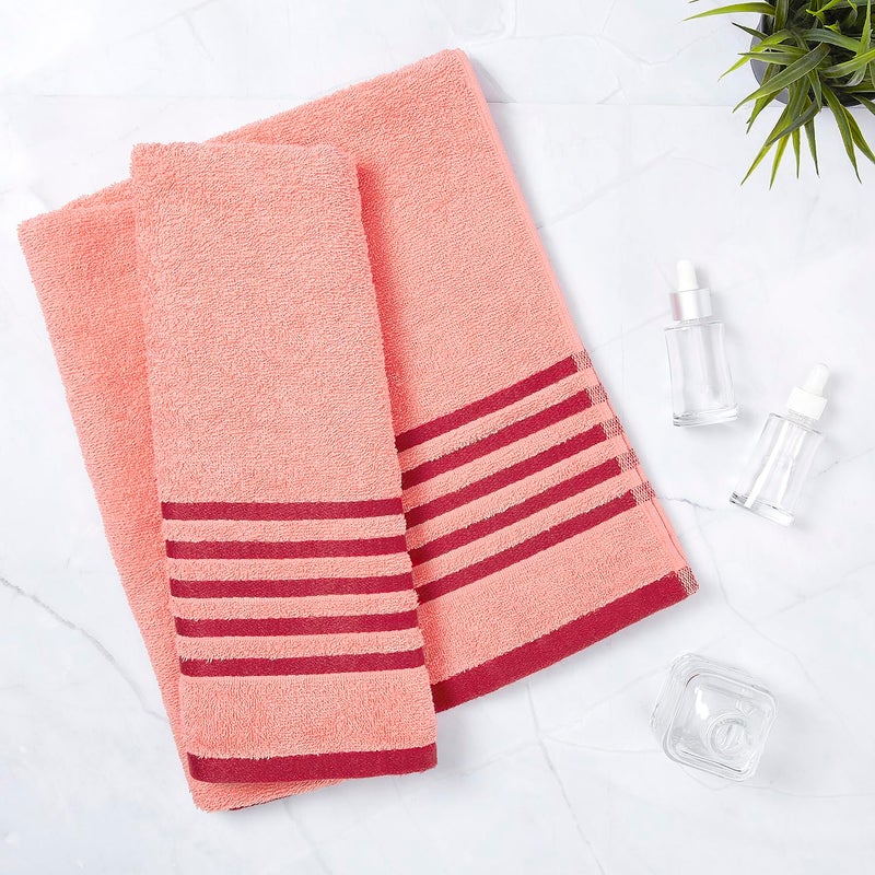Layers Tuscany 100 Cotton 380 GSM Bath Towel Desert Flower Peach - Image 3