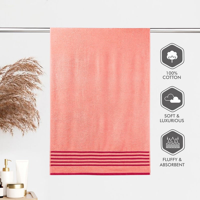 Layers Tuscany 100 Cotton 380 GSM Bath Towel Desert Flower Peach - Image 2