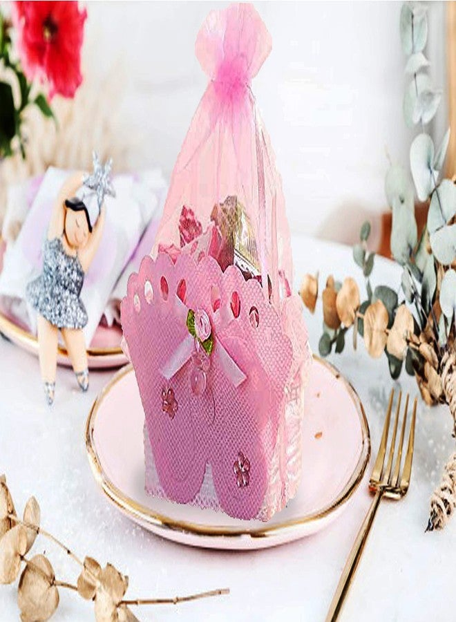 Jades : Baby Themed Favor Treat Bag- Baby Themed Party Candy Pouch-Baby Shower Treat Pouch-Baby Themed 1st Birthday Favor-Baby Themed Return Gift (Pink Set of 6 - B) - Image 3