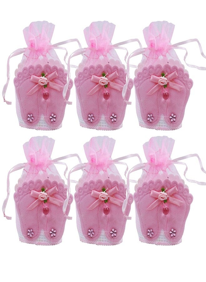 Jades : Baby Themed Favor Treat Bag- Baby Themed Party Candy Pouch-Baby Shower Treat Pouch-Baby Themed 1st Birthday Favor-Baby Themed Return Gift (Pink Set of 6 - B) - Image 2