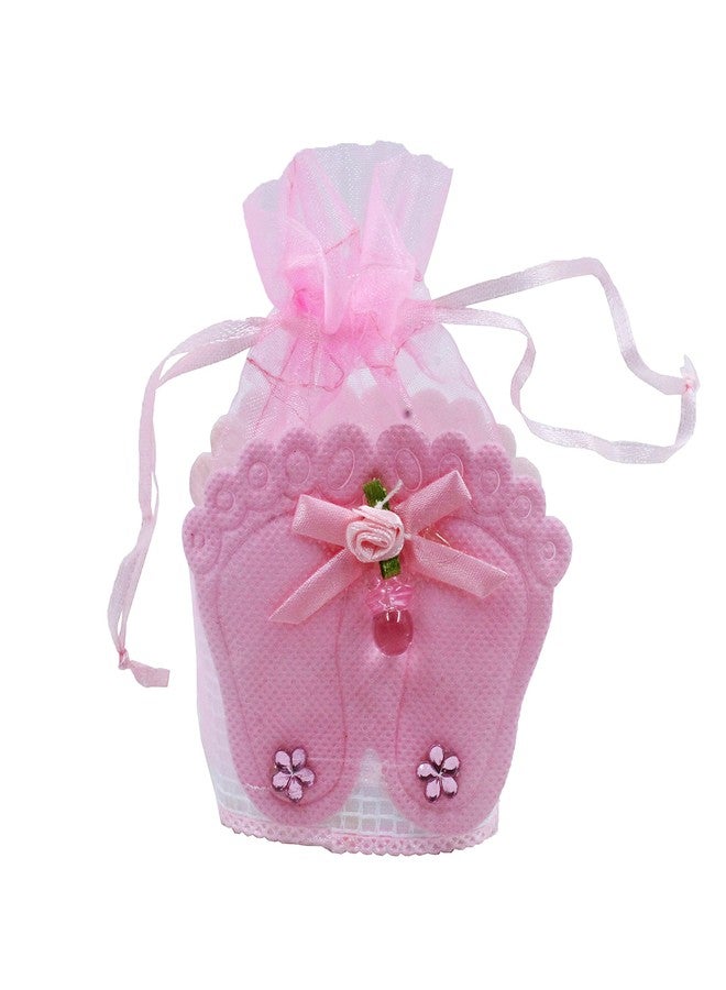 Jades : Baby Themed Favor Treat Bag- Baby Themed Party Candy Pouch-Baby Shower Treat Pouch-Baby Themed 1st Birthday Favor-Baby Themed Return Gift (Pink Set of 6 - B) - Image 1