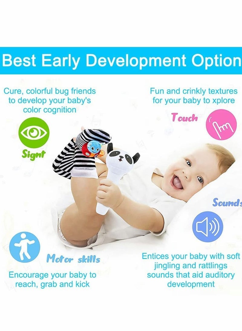 Y&D Baby Rattle Socks & Wrist Rattles for Babies 0-6 Months, Toys 0-3-6-12 Months - Image 3