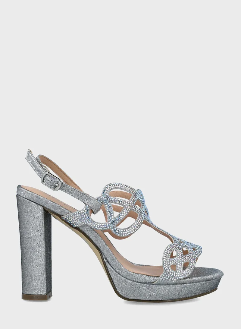 MENBUR Open Toe Strap Heel Sandals