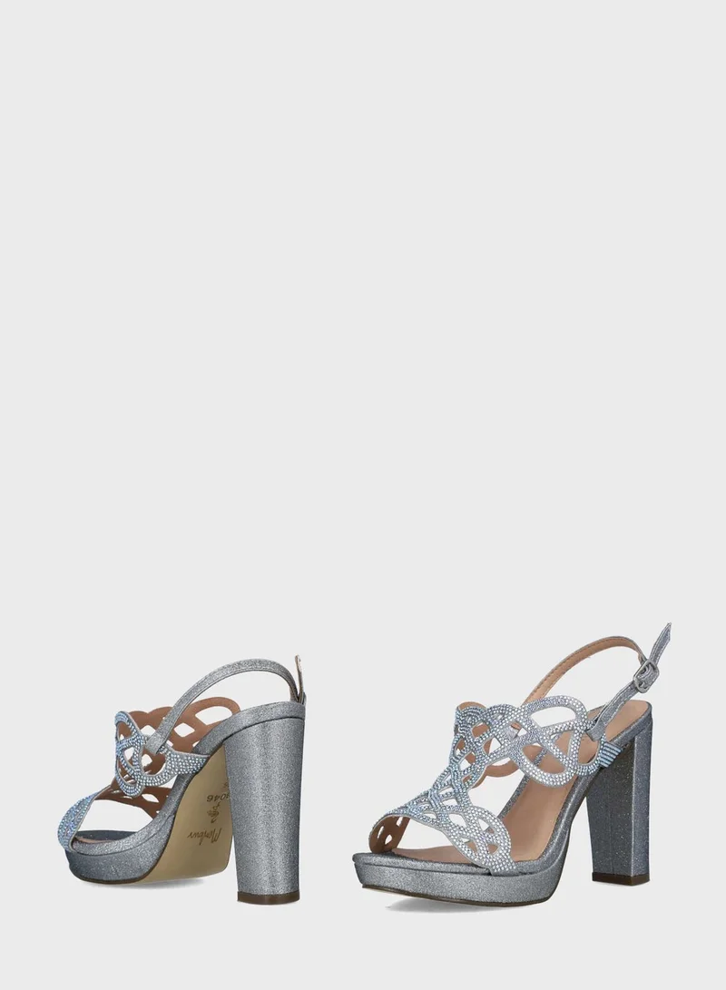 MENBUR Open Toe Strap Heel Sandals