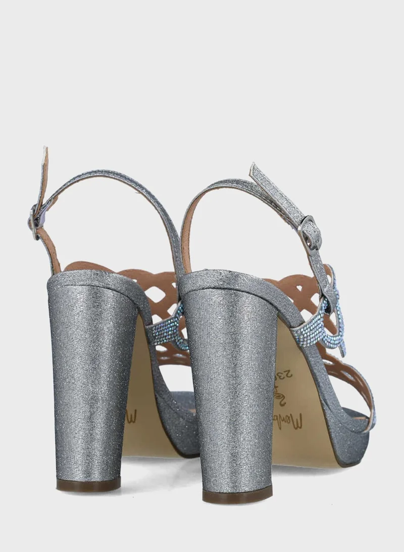 MENBUR Open Toe Strap Heel Sandals