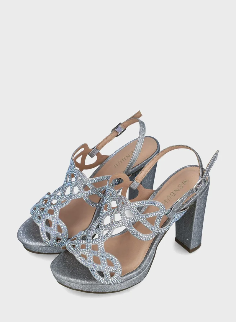 MENBUR Open Toe Strap Heel Sandals