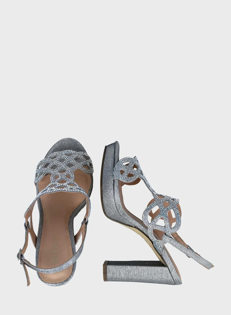 MENBUR Open Toe Strap Heel Sandals