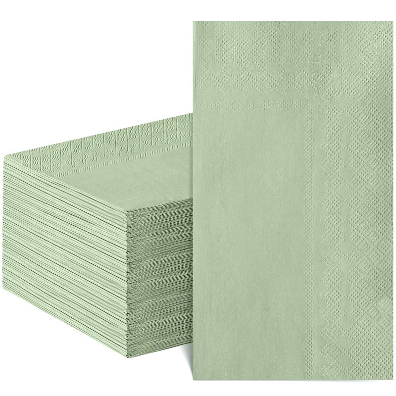 NatNarr 60 Pcs Sage Green Napkins Disposable Easter Sage Green Dinner Napkin Decorative Guest Bathroom Napkins Green Napkin for Wedding, Baby Shower, Bathroom, Kithchen - Image 1