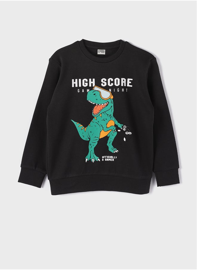 LC WAIKIKI Crew Neck Printed Long Sleeve Boy sweatshirt  - Image 1