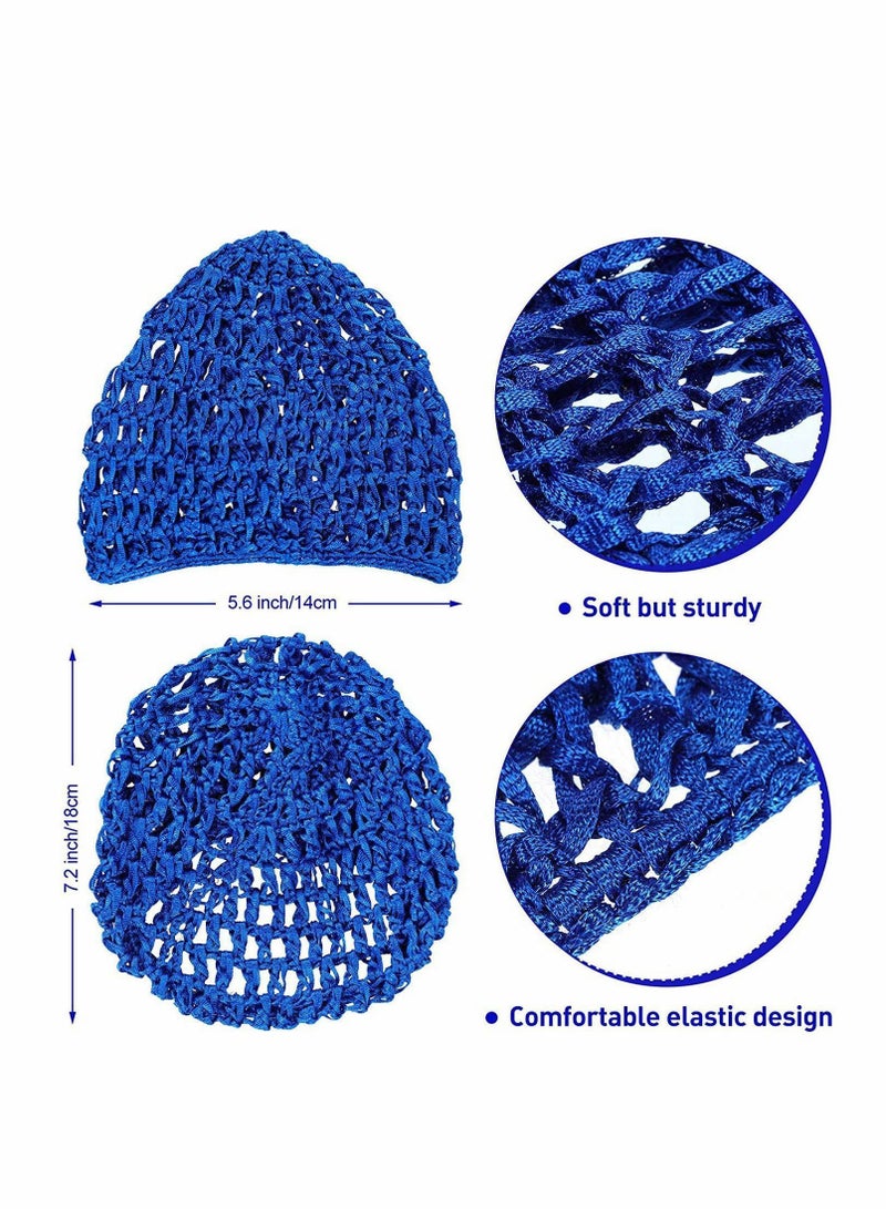 Y&D 4 Pcs Mesh Crochet Hair Net Rayon Knit Snood Hat Thick Short Women Hairnet Snoods Cover Ornament for Shower Washing Sleeping - Image 2
