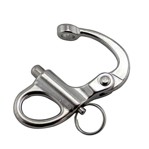 NRC&XRC Pair of 2"(52mm) 316 Stainless Steel Fixed Bail Snap Shackle for Bracelet, Sailboat - Image 5